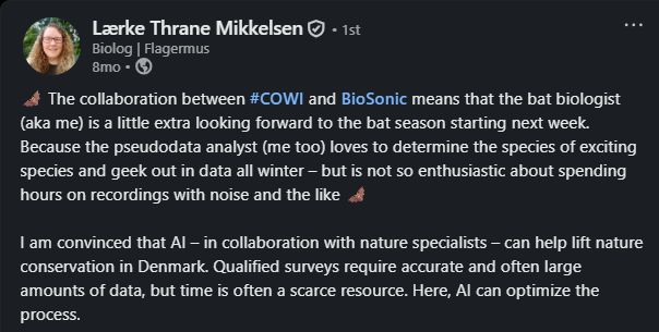 COWI LinkedIn post