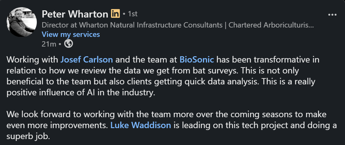 Peter Wharton LinkedIn post